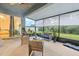 Relaxing screened porch with patio furniture and access to backyard at 6282 Lakepine St, St Cloud, FL 34771