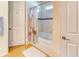 Bathroom featuring a shower/tub combo and a deer-themed shower curtain at 316 Treviso Dr, Poinciana, FL 34759