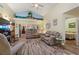 Bright living room with vaulted ceilings, comfortable seating, and views to backyard at 117 Ridge View Dr, Davenport, FL 33837