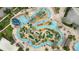 Aerial view of lazy river, pool, and mini golf at 4721 Clock Tower Dr # 302, Kissimmee, FL 34746