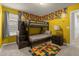 bedroom with bunk beds and Lego-themed decor at 3209 Lilac Way, Davenport, FL 33897