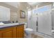 Clean bathroom with a shower, toilet and vanity at 476 Calabay Parc Blvd, Davenport, FL 33897