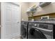 Laundry room with washer, dryer, and shelving at 476 Calabay Parc Blvd, Davenport, FL 33897