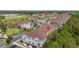 Aerial view highlighting a specific townhouse in a community setting at 8968 Silver Pl, Kissimmee, FL 34747