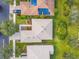 Aerial view of the home's layout and landscaping at 227 Verona Dr, Poinciana, FL 34759