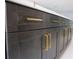 Dark kitchen cabinets with sleek gold handles at 10633 Watertown Ct, Orlando, FL 32821