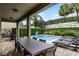 Spacious patio with dining table and pool view at 280 Pendant Ct, Kissimmee, FL 34747