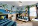 bedroom with twin beds and playful Minion-themed mural at 280 Pendant Ct, Kissimmee, FL 34747