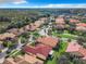 Aerial view of a residential neighborhood with houses and lush green spaces at 722 Coronado Dr, Kissimmee, FL 34759