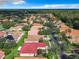 Aerial view of a residential neighborhood with numerous houses and lush green spaces at 722 Coronado Dr, Kissimmee, FL 34759