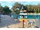Relaxing pool area with lounge chairs and whimsical signage at 274 Captiva Dr, Davenport, FL 33896