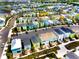 Aerial view of vibrant, colorful homes and landscaped streets at 3037 Sea Plane Ln, Kissimmee, FL 34747