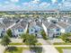 Aerial view of a community with multiple two-story houses at 4722 Sleepy Hollow Dr, Kissimmee, FL 34746