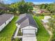 Aerial view of a new construction home with a two-car garage at 623 Sylvan Ramble Rd, Davenport, FL 33837
