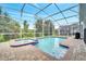 Inviting pool and spa with screened enclosure at 8839 Interlocking Ct, Davenport, FL 33896
