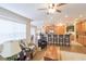 Open floorplan showcasing kitchen, living room, and hardwood floors at 1380 E Lake Shore Blvd, Kissimmee, FL 34744
