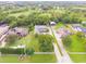 An aerial view of a house on a large lot with neighboring houses at 1380 E Lake Shore Blvd, Kissimmee, FL 34744