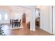 Formal dining room with wooden table and built-in hutch at 1380 E Lake Shore Blvd, Kissimmee, FL 34744