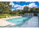 Inviting community pool with lounge chairs and shaded areas at 2918 Sunset Retreat Ct, Kissimmee, FL 34747