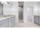 Bathroom with double vanity and shower stall at 2909 Annalee Rd, St Cloud, FL 34771