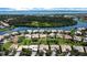 Aerial view of community near the waterfront at 3757 Eagle Isle Cir, Kissimmee, FL 34746