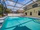Refreshing screened pool area with comfortable seating at 1049 Lake Berkley Dr, Kissimmee, FL 34746