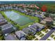 Aerial view of the property and surrounding neighborhood at 1049 Lake Berkley Dr, Kissimmee, FL 34746