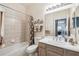 Bathroom with shower/tub combo and tile flooring at 123 Gulf Dr, Kissimmee, FL 34759