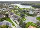 Aerial view of a beautiful community with houses, lake, and lush greenery at 123 Gulf Dr, Kissimmee, FL 34759