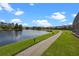 Enjoy peaceful lake views along this community walking path at 121 Madiera Beach Blvd, Kissimmee, FL 34746