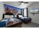 bedroom with two twin beds and a Marvel themed wall at 451 Lasso Dr, Kissimmee, FL 34747