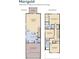 Floor plan showcasing a 3-bedroom, 2.5-bathroom house with a 2-car garage at 4523 Cypress Cay Way, Kissimmee, FL 34746