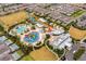 Aerial view showing community pool and water park at 7617 Brookhurst Ln, Kissimmee, FL 34747