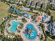 Aerial view of community pool and water park features at 7617 Brookhurst Ln, Kissimmee, FL 34747