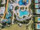 Aerial view of resort-style pool and water park at 7617 Brookhurst Ln, Kissimmee, FL 34747