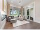 Relaxing sitting area with fireplace and access to the backyard patio at 5126 Fairway Oaks Dr, Windermere, FL 34786