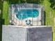 Aerial view showcasing a refreshing pool and screened patio at 133 Andalusia Loop, Davenport, FL 33837