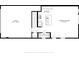 One-story home floor plan, featuring a kitchen, living/dining area, garage, and one bathroom at 14315 Swanley St, Orlando, FL 32832