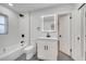 Clean bathroom, featuring a vanity, toilet and bathtub at 715 Eastover Cir, Deland, FL 32724
