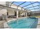 Inviting backyard oasis with a refreshing pool, patio furniture, and a screened enclosure at 3525 Lavender Dr, Davenport, FL 33897