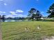 Expansive backyard overlooking a tranquil pond and neighboring houses at 3040 Palermo Rose Way, Kissimmee, FL 34746
