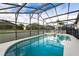 Relaxing screened pool and spa with lounge chairs at 523 Balmoral Dr, Davenport, FL 33896