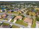 Aerial view of a residential neighborhood with houses and streets at 3381 Marshfield Preserve Way, Kissimmee, FL 34746