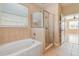 Bathroom featuring a bathtub and shower at 3381 Marshfield Preserve Way, Kissimmee, FL 34746