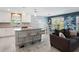 Modern kitchen with island, stainless steel appliances, and white cabinetry at 4743 Magnetite Loop, Mount Dora, FL 32757