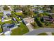 Aerial view showing house and yard with surrounding properties at 1402 Westminster Way, Kissimmee, FL 34744