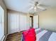 Bedroom with double bed, large closet, and ceiling fan at 119 Talavera Ln, Kissimmee, FL 34758