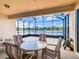 Relaxing screened patio overlooking a lake, perfect for outdoor dining at 678 Irvine Ranch Rd, Kissimmee, FL 34759