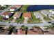 Aerial view of homes and a neighborhood street at 3960 Steer Beach Pl, Kissimmee, FL 34746