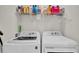 Laundry room with washer, dryer, and shelving at 9824 Red Eagle Dr, Orlando, FL 32825